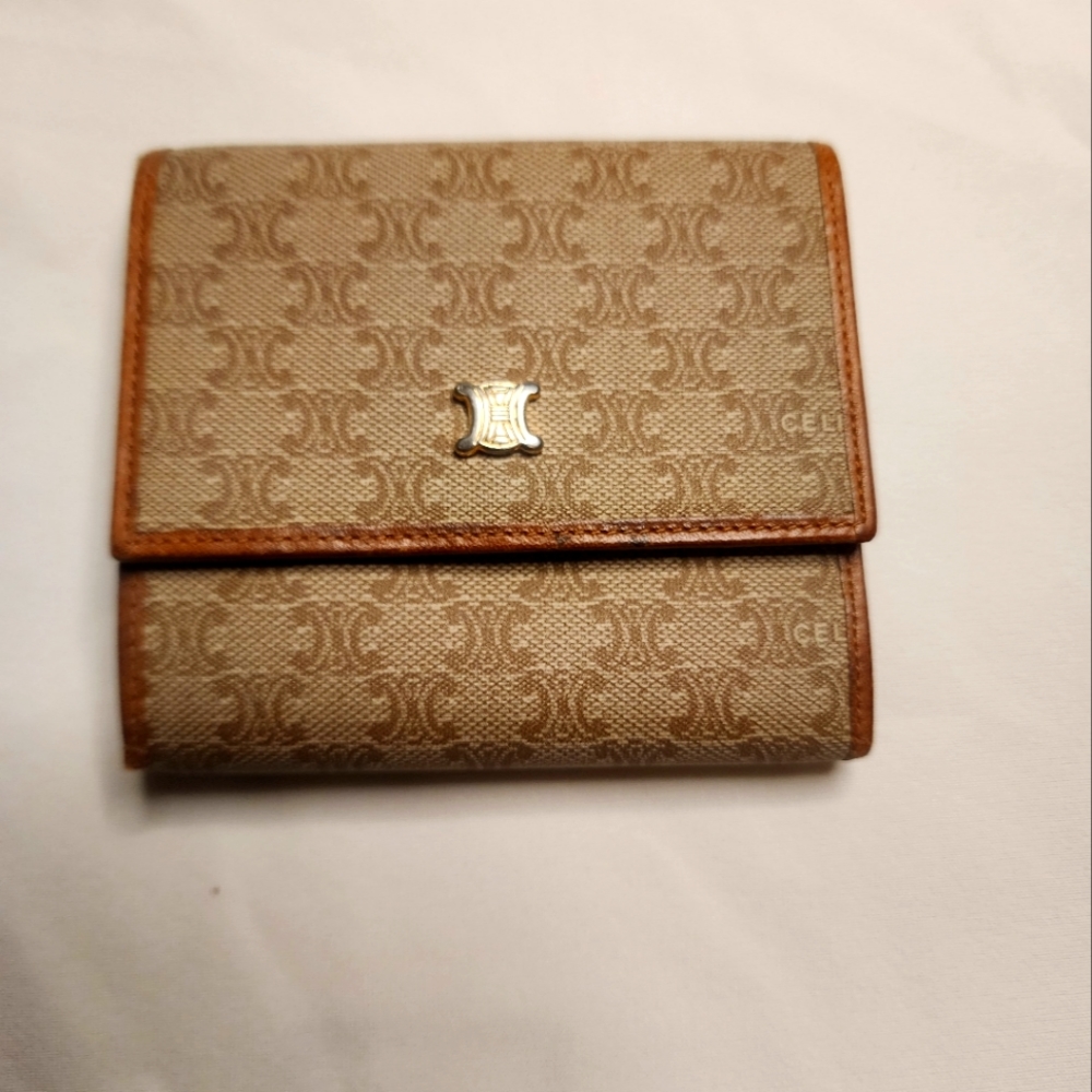 Authentic Vintage Celine Soft Leather Tri Fold Wallet